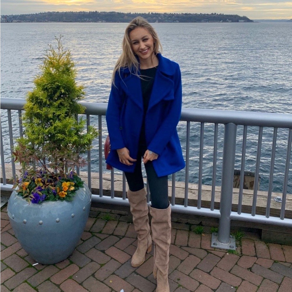 Blue Abercrombie wool coat